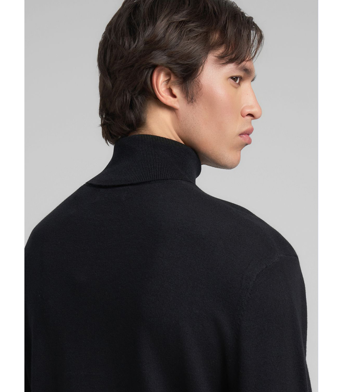 R刺しゅう ウールブレンド タートルネックプルオーバー 詳細画像 ブラック 5